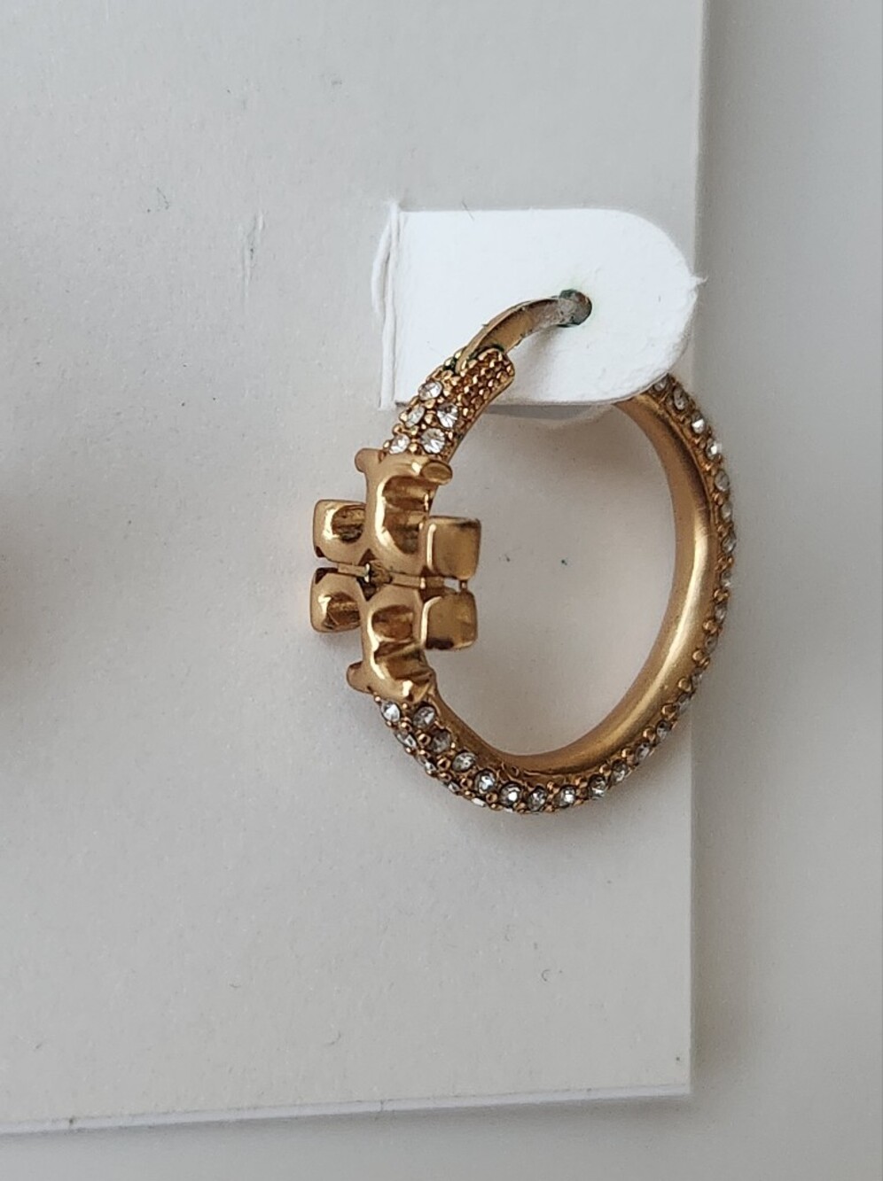 Tory Burch Gold Bejeweled Mini Hoop Earrings